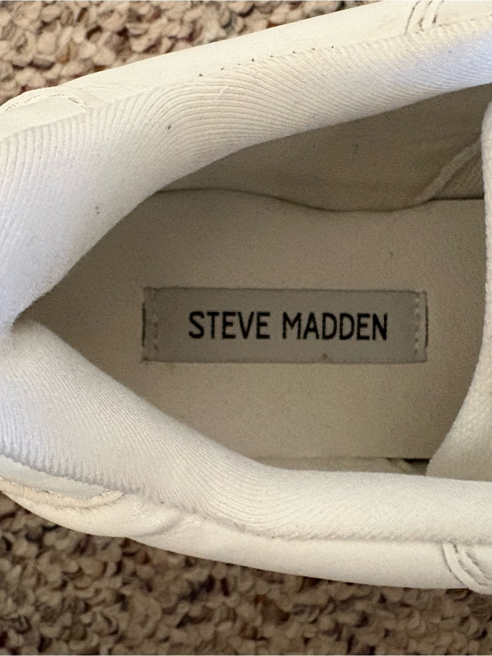 Steve Madden White Leather Lace-Up Sneakers - Picture 4 of 5